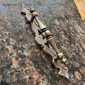 Vintage Amerok Carriage House Metal Pull Handles and Plates